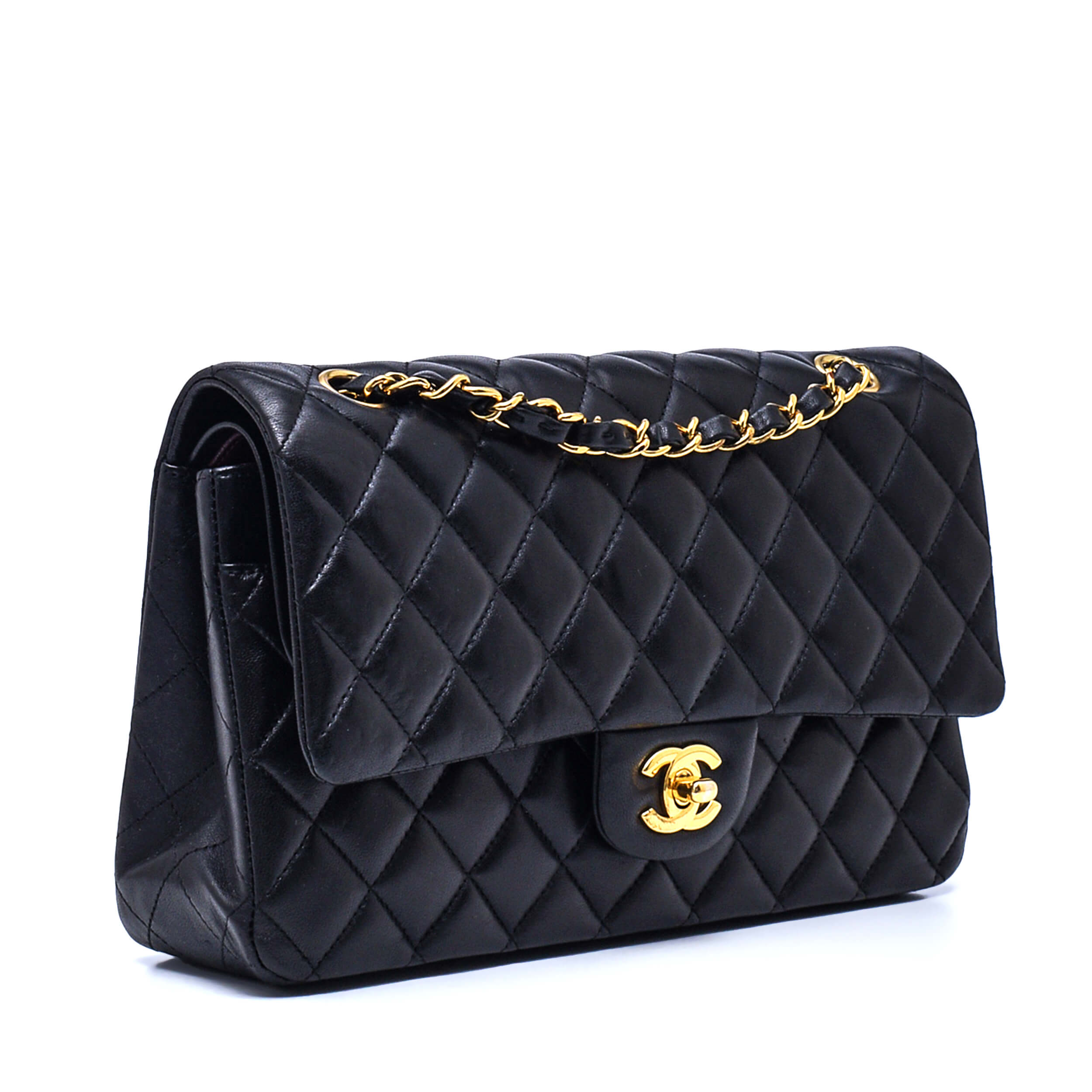 Chanel - Quilted Lambskin Leather Medium Double Flap 11.12 Bag 